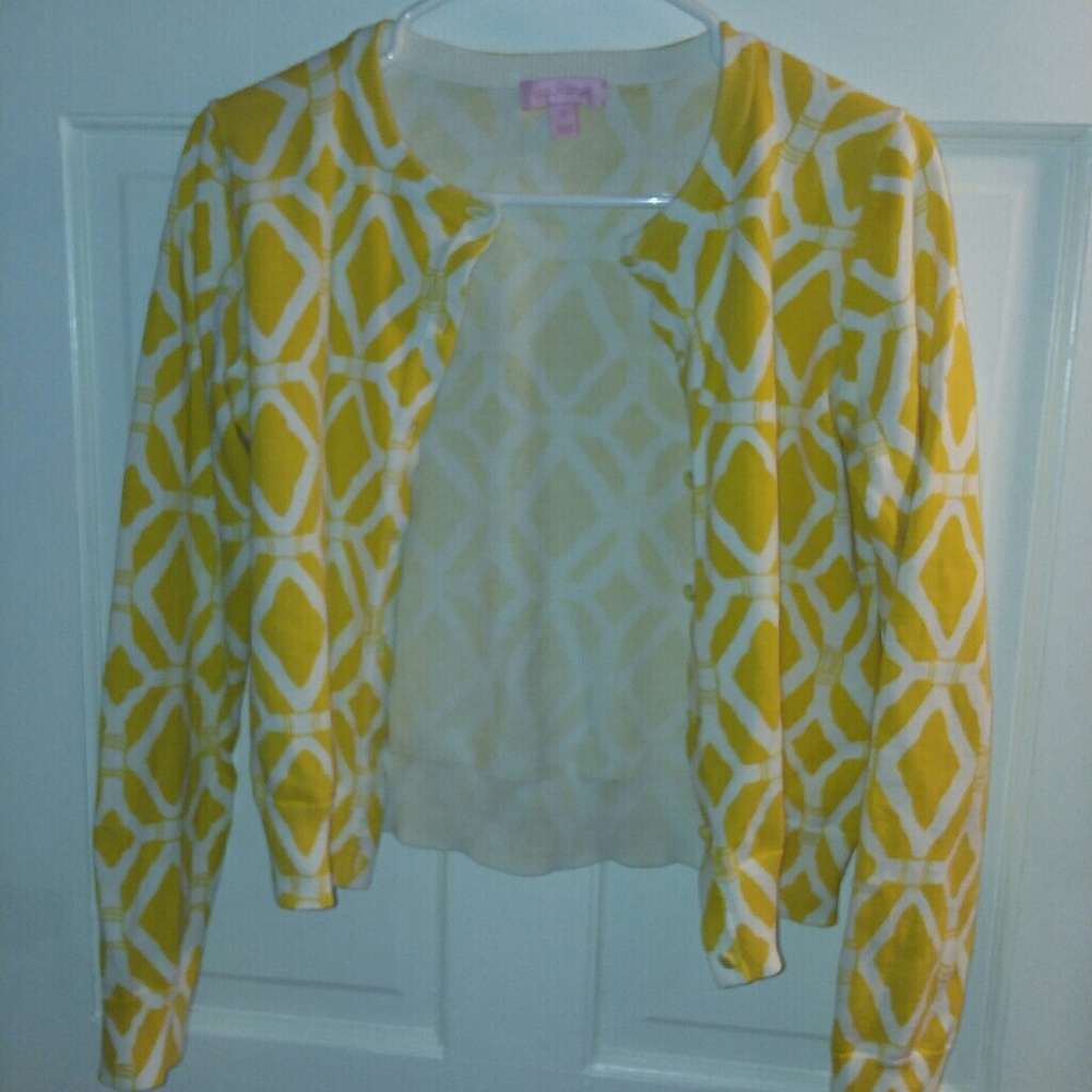 Lily Pulitzer Yellow Cardigan Medium